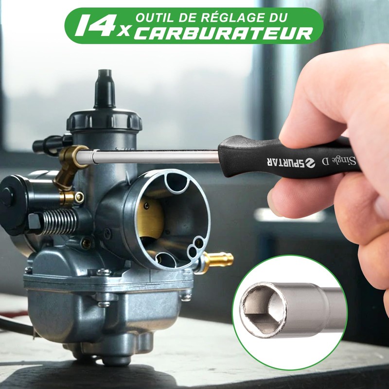 Spurtar 14pcs Carburetor Adjustment Tool with Carburetor Cleaning Kit