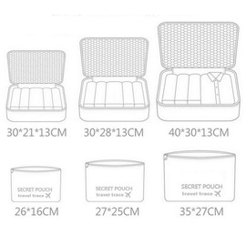 LerBen® 6pcs Travel Bag-in-Bag Luggage Organizer Storage Bag Set