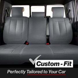 Coverland Custom Car Seat Covers Compatible with 2011-2018 Dodge Ram 1500 Crew Cab, Mega Cab - Premium Leather Non-Slip Memory Foam Waterproof Seat Cover Interior Protector [Rear-Dark Gray]