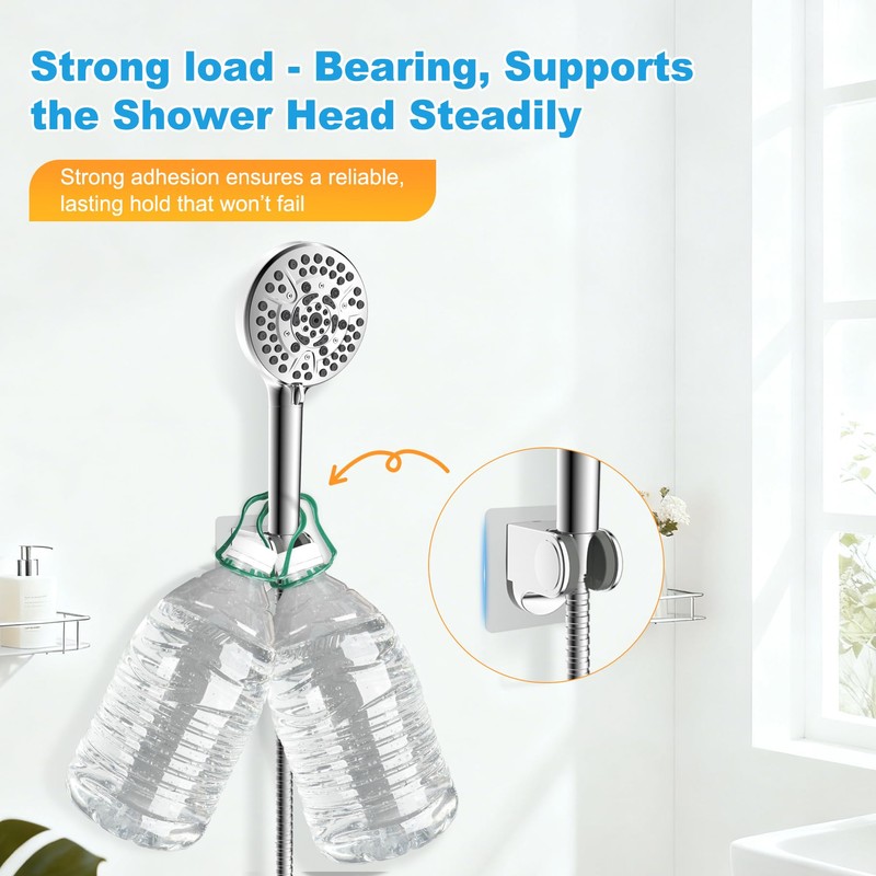 Hibbent Showerhead Holder, Strong Adhesive and Waterproof Handheld Shower Holder