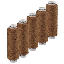 5 x 50 m Linen Thread Flax Sewing Thread Robust Durable Choice of Colours Light Brown