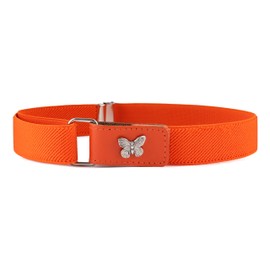Ladeheid P15G Girls' Elastic Belt 1-6 Years 34-65 cm, Orange/Butterfly