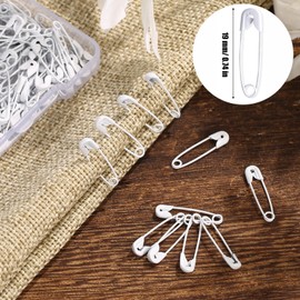 BetterJonny Safety Pins Small 19mm Pack of 500 Mini Safety Pins with Case Safety Pins Rust Resistant for Sewing Clothes Crafts (White)
