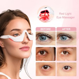 Under-Eye Red Light Therapy Device, Microcurrent Red Light Therapy Glasses for Eye Bags, Red Light Eye Mask for Under Eyes Bags Dark Circles Puffiness Wrinkles Fine Lines
