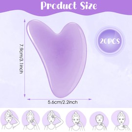 Ubamdom 20 Pcs Gua Sha Facial Tool Resin Gua Sha Massage Tool Heart Shaped Guasha Stone Guasha Board for Face Body Skin Massage Spa Acupuncture Prevent Wrinkles (Multi Colors)