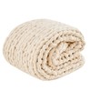 PurPlaisir Chunky Knit Blanket Crochet Blanket Thick Crochet Blanket Suitable for Sofa Bed and Home Decoration (Beige, 50in*60in)