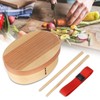 1Layer Bento Box Wood Lunch Box Wooden Sushi Tableware Bowl