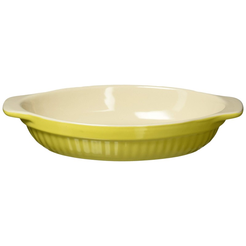 DELISH KITCHEN Pearl Metal Au Gratin Plate, Yellow, 7.5 x