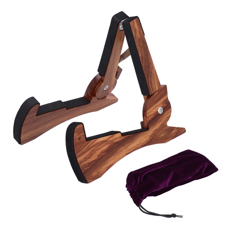 Electric Guitar Stand MA38E Foldable Zebrawood RabbibShape Flooring Holder with