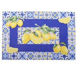 Lemon Dish Drying Mat For Kitchen Counter Absorbent Non-Slip Rubber Backed, Vintage Quick Dry Silicone Pad For Coffee Machine Dish Rack 24 "X16"