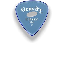 Gravity Picks Classic Guitar Pick - 2.0mm Blue - Polished w/Elipse Grip Hole
