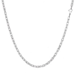 AFSTALR Men's Byzantine Chain Silver Gold Black for Men, Stainless Steel Wide Men's Chain 4/6/8 mm Byzantine Chain Necklace for Men Length 45/50/55/60/65 cm, Stainless Steel