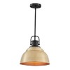 Shelston 1-Light Antique Gold Pendant with Metal Shade