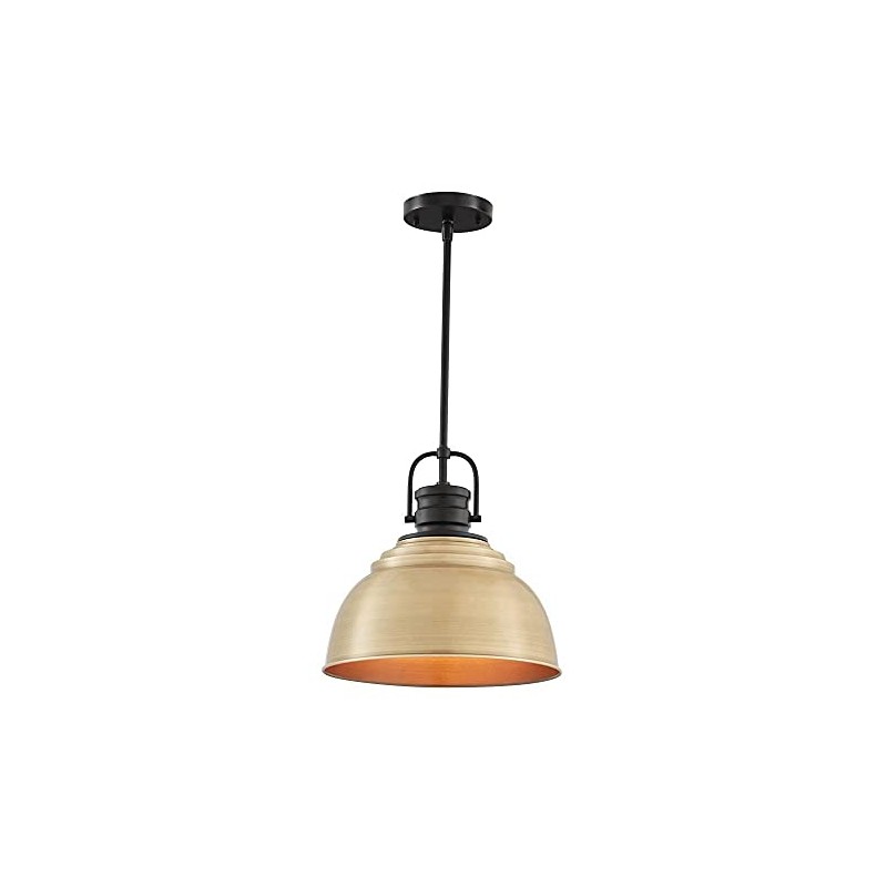 Shelston 1-Light Antique Gold Pendant with Metal Shade