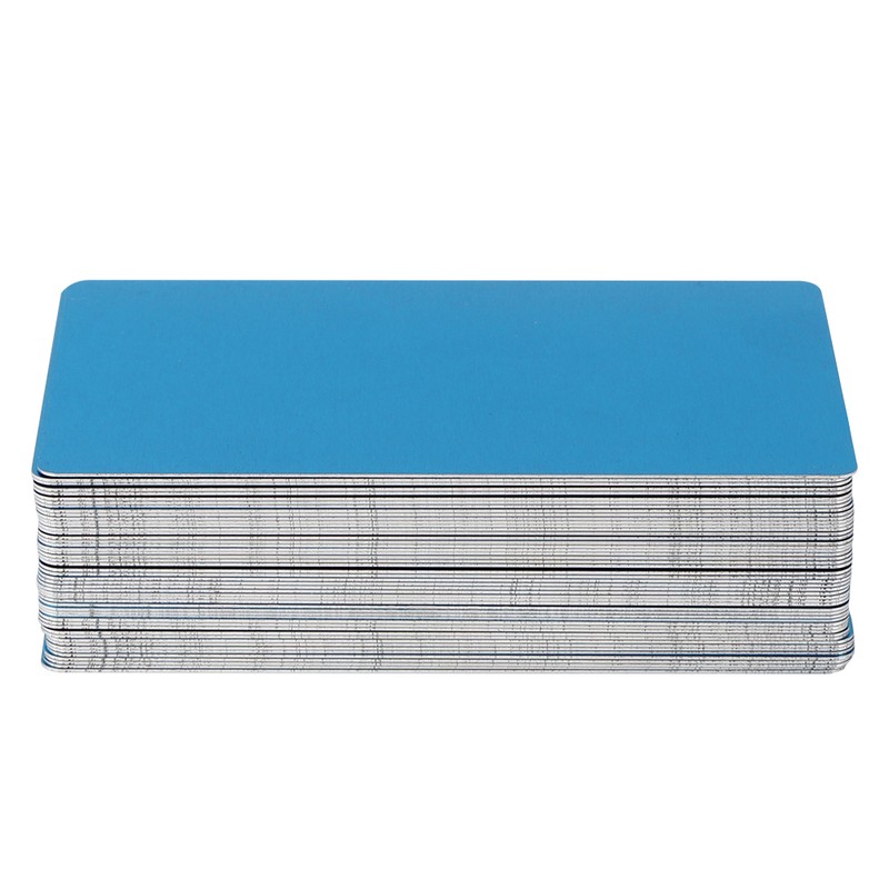 50Pcs Blue 0.45mm Thicken Marking Metal Card Test Material Nameplate