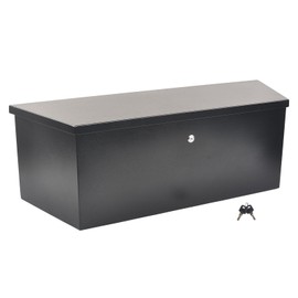 BATONECO 35 Inch Steel Tongue Tool Box with Lock and 2 Keys, Underbody Storage Truck Bed Organizer Toolbox for Trailer Pickup RV, Job Tool Chest, 35 X 12 X 11.8 Inch, Black