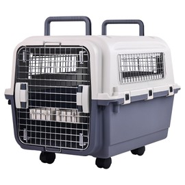 Elevon Plastic Kennels, Plastic Dog Crate, Airline Approved Pet Carrier for Dogs and Cats Longer Traveling, Medium