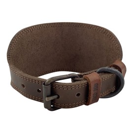 Taco Dog, Sighthound Dog Collar Handmade from Thick Full Grain Leather - Soft, Durable, Sturdy Material for a Gentle, Comfortable Fit - Wide Style with Buckle Latch for a Secure Hold - Bourbon Brown