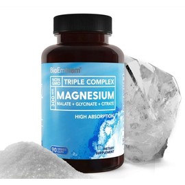 【BioEmblem】Triple Magnesium Complex | for Muscles, Nerves, & Energy | High Absorption | 90 Capsules Supplement Fitness Healthcare