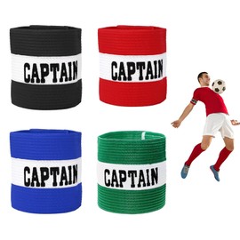 4 PCS Captains Armband, Captain Armband Football Set, 4 colors Kids Captain Armband, Velcro Adjustable Elastic kids captain armband football for All Sports Events, Clubs, Teams
