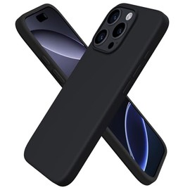 ORNARTO Funda compatible con iPhone 16 Pro de 6.3 pulgadas, silicona lquida delgada de 3 capas de goma de gel suave, a prueba de golpes, con forro de 