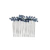 Faship Gorgeous Dark Blue CZ Crystal Floral Hair Comb