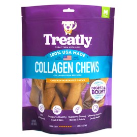 Treatly USA Collagen Twist 6-7" Dog Chew Treats - Chicken Marinade Flavor, 6 Count/1 Pack