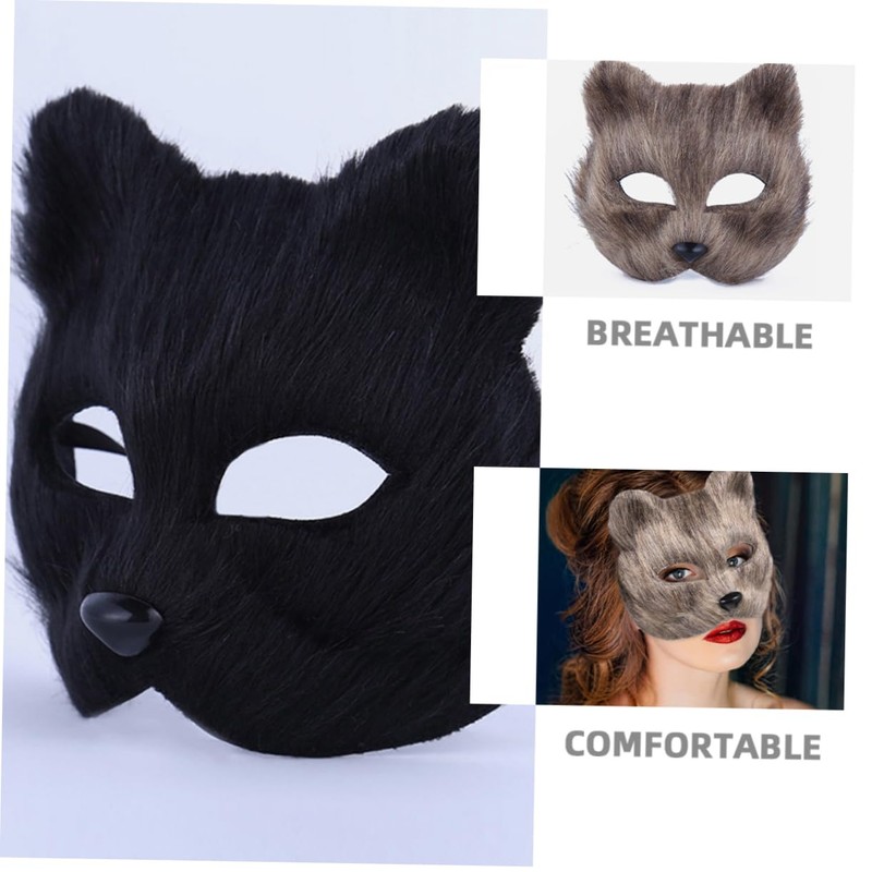 WOONEKY Realistic Fox Masks Animal Masks Cosplay for Men Women