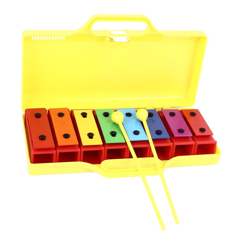8 Notes Xylophone Colorful Educational Glockenspiel Xylophone Instrument with 2