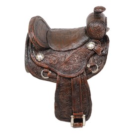 Ebros Western Rustic Tooled Pattern Horse Saddle Decorative Toilet Paper Holder Figurine 7.5" Tall Powder Room Bathroom Wall Decor Plaque for Cabin Hunting Lodge Cowboy Cowgirl Horses Theme Sculpture
