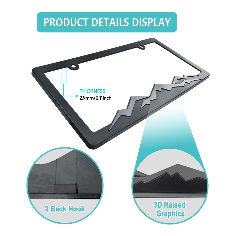 NJNYLLC Mountain License Plate Frames - Plastic Car Tag Holders