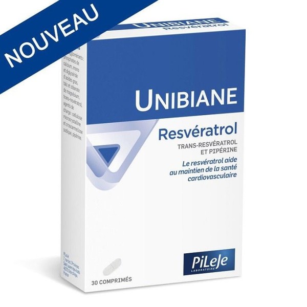 PiLeje Micronutrition Unibiane Resvératrol PILEJE santé cardio-vasculaire 30 comprimés