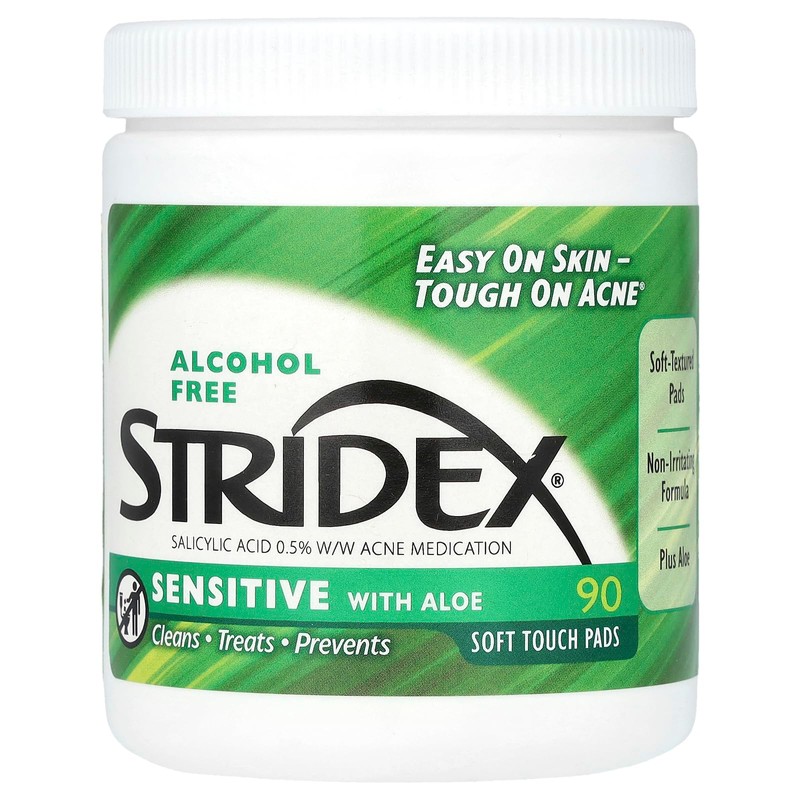 Stridex Almohadillas Stri-dex Daily Care Sensitive con Aloe, 90 Unidades