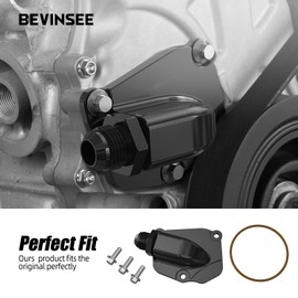 Bevinsee Timing Chain Tensioner Oil Return Plate Cover Drain Sidewinder Compatible with Honda K20 K24 Engines Aluminium Timing Chain Tensioner Cover Plate Kit Replacement