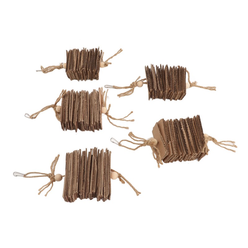 5pcs Parrot Cardboard Chew Toy Funny Natural Bite Resistance Bird