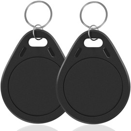 NFC Tags Ntag215 NFC Keytags Black NFC fob Rewritable NFC 215 Tag NFC Business Card Programmable NFC Tag 504 Bytes Memory，Compatible with Android & iPhones(NFC215BLACK-2PCS)