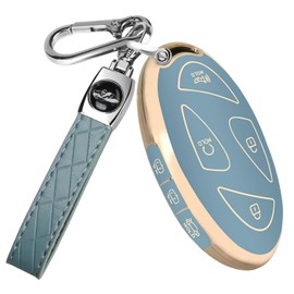 MEDZUK 4 colours: Compatible with Hyundai Ioniq 6 2022-2023 2024 TPU car key case with key ring accessories, blue