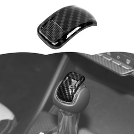 RT-TCZ Gear Shift Knob Cover Trim Decorative Interior Accessories for Ford Mustang 2024 2025 (Black Carbon Fiber)