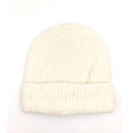 NOOFNO Fall/Winter Beanies for Women,Lamb Wool Warm Beanie for Outdoor Travel,Can be Attached a Hair to Form a Hat Wig,White