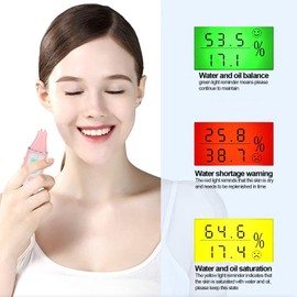 Zwinner Analizador de Humedad de La Piel, Máquina Portátil de Prueba de Piel Facial con Pantalla, Lápiz Detector de Piel Digital Profesional, Probador de Aceite de Agua, Máquina de Análisis de(Rosa)