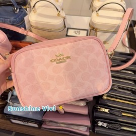 Coach NWT Coach CY752 Mini Jamie Camera Bag In Signature Canvas Powder Pink
