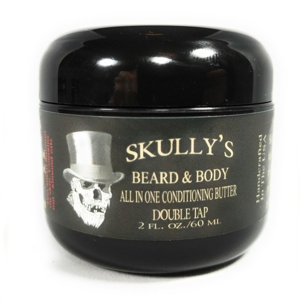 Skully's Double Tap Beard Butter 2 oz. (Fresh & Clean Barber Shop Scent) Beard & Body All in One Conditioning Butter, Soft, Beard Butter for Men