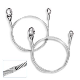 Creative.C 2Pcs Lift Cable Replacement for Gorilla Lift Stainless Vinyl Coated Steel Cable with EZ Spring Clips Trailer Gate Assist