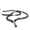 Chavarrieta Black Santa Muerte necklace rosary style.