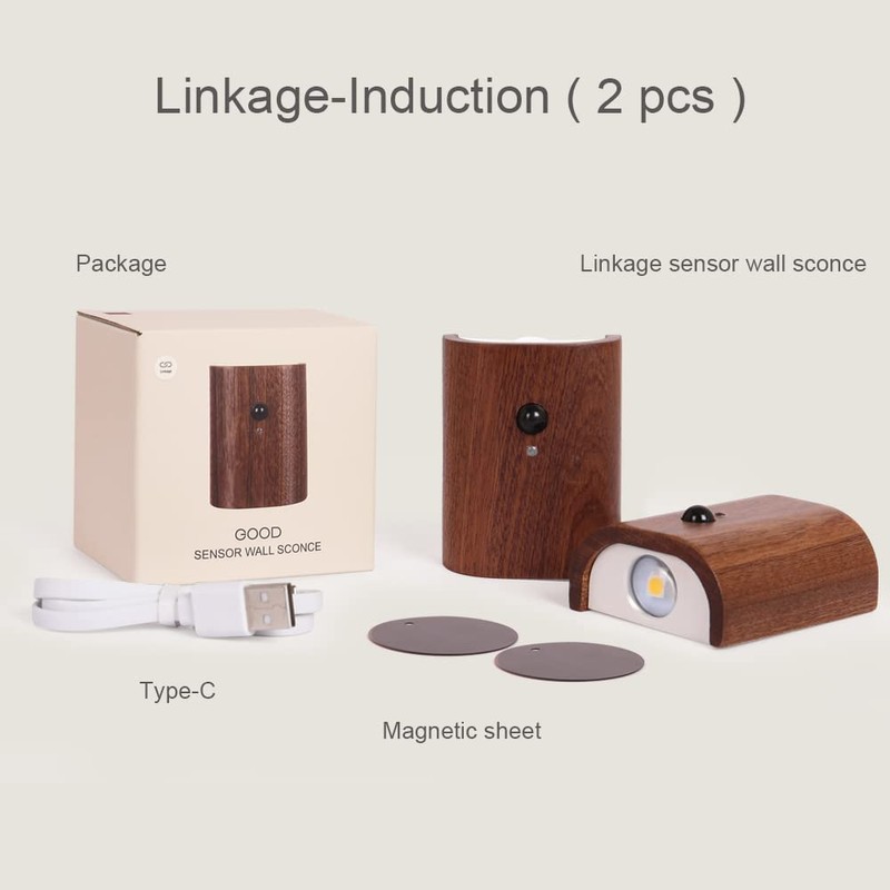 Indoor Wall Sconce Sets of 2, Linkage Sensor Wall Sconce