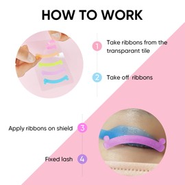 PERMANIA Lash Lift Ribbon, 5Pcs Silicone Eyelash Rods Ribbon Soft Colorful Lash Lift Tool Flexible Perm Roller Multi-Functional for Eyelash Lifting