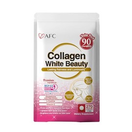AFC Japan Collagen White Beauty con péptidos de colágeno marino, glutatión y L-cistina (absorción 1,5 veces mejor que otros colágenos) para reafirmar y blanquear la piel (suministro para 90 días)