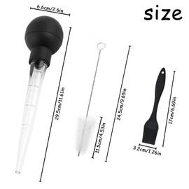 2 Pcs Turkey Baster Large, MUNSKT Turkey Baster Large,Baster for Cooking, Large Pipette with Brush,Cooking Turkey Injector Turkey Baster for Oiling and Marinating Turkey Beef Pork Fish