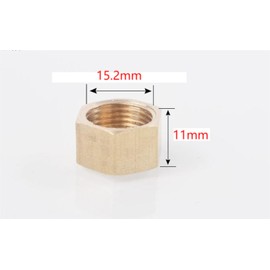 Brass Blanking Caps 3/8 6 Pcs Compression Washing Machine 3/8 Brass Blanking Nut Cap Female with Sealing Washer for Radiator Valve Pipe Fittings