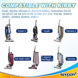 KEEPOW Vacuum Bags for Kirby Sentria, F Style Vacuum Cleaner Bags for Kirby Avalir 2, Ultimate G, Diamond Edition, G Series, Replace Part 204814, 204811, 204803, 204808, 205811 (6+2 Pack)